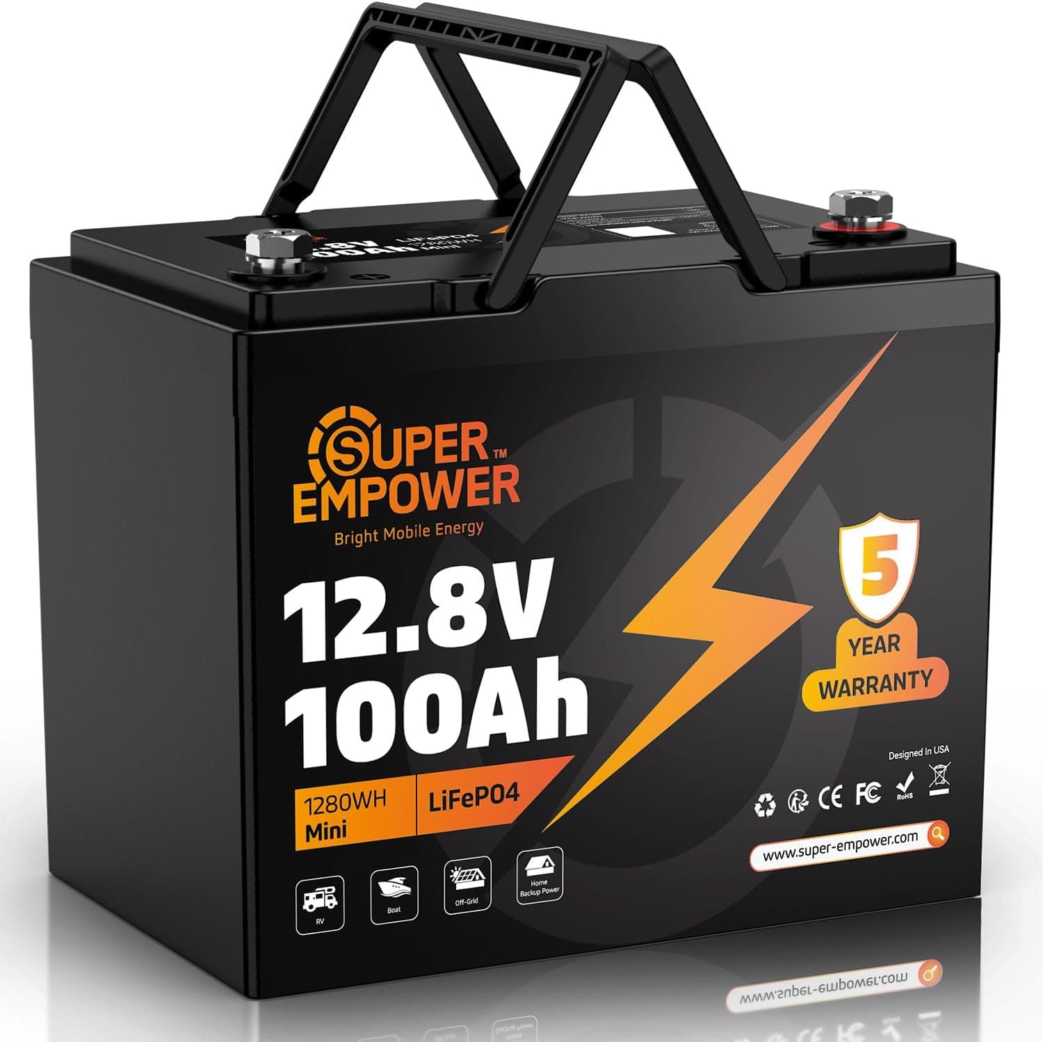 12V deep cycle marine battery for powering the soft wash pump